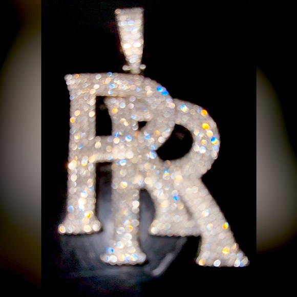 1pc Double R Double Iced Out Pendant, Hip-hop Chain For Men - Picture 1 of 2